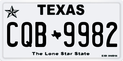 TX license plate CQB9982