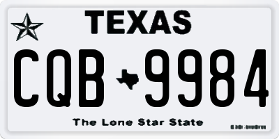 TX license plate CQB9984