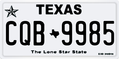 TX license plate CQB9985