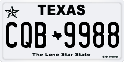 TX license plate CQB9988