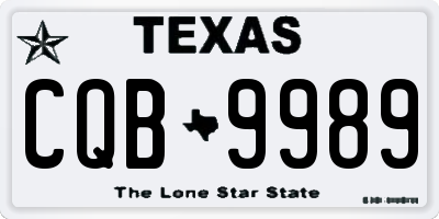 TX license plate CQB9989
