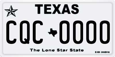 TX license plate CQC0000