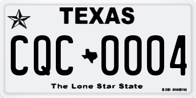 TX license plate CQC0004