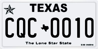 TX license plate CQC0010