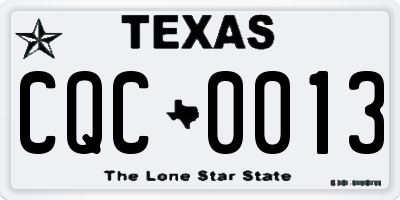 TX license plate CQC0013