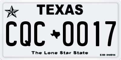 TX license plate CQC0017