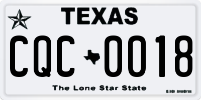 TX license plate CQC0018
