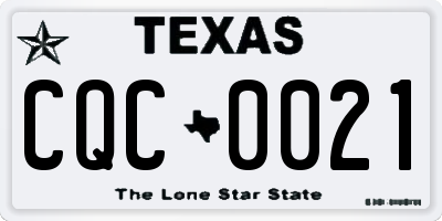 TX license plate CQC0021