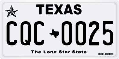 TX license plate CQC0025