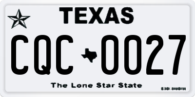 TX license plate CQC0027