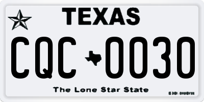TX license plate CQC0030