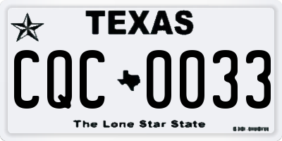 TX license plate CQC0033