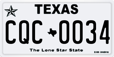 TX license plate CQC0034