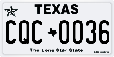 TX license plate CQC0036
