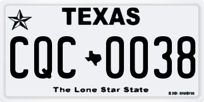 TX license plate CQC0038