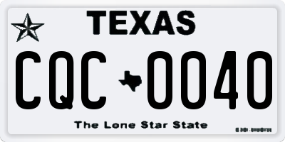 TX license plate CQC0040