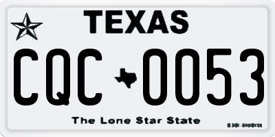 TX license plate CQC0053