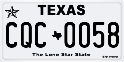 TX license plate CQC0058