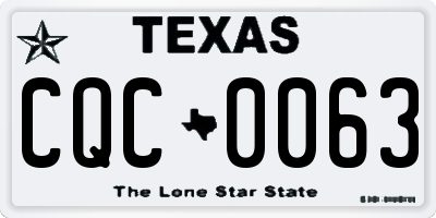 TX license plate CQC0063