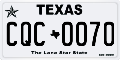 TX license plate CQC0070