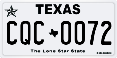 TX license plate CQC0072