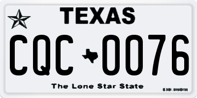 TX license plate CQC0076