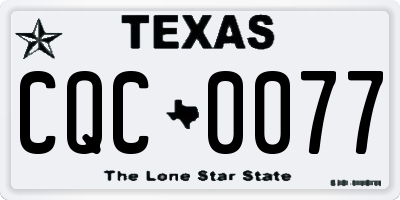 TX license plate CQC0077