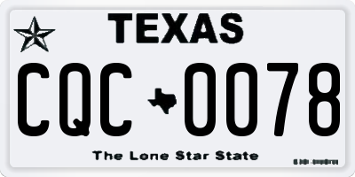 TX license plate CQC0078