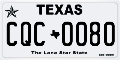 TX license plate CQC0080