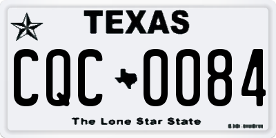 TX license plate CQC0084
