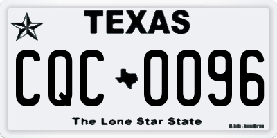 TX license plate CQC0096