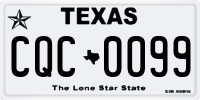 TX license plate CQC0099