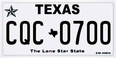 TX license plate CQC0700