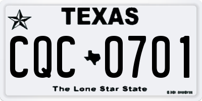 TX license plate CQC0701