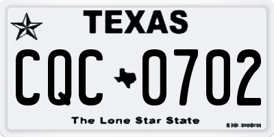 TX license plate CQC0702
