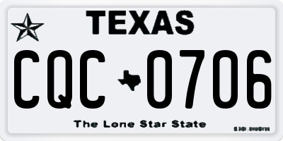 TX license plate CQC0706