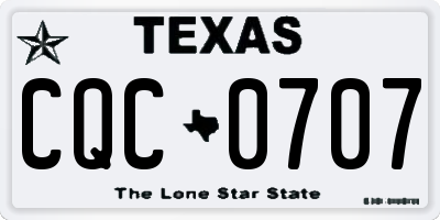 TX license plate CQC0707