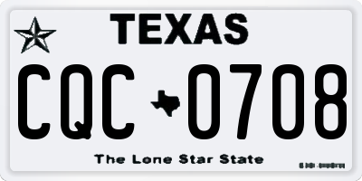 TX license plate CQC0708