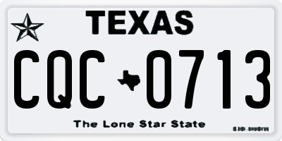 TX license plate CQC0713