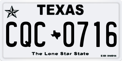 TX license plate CQC0716