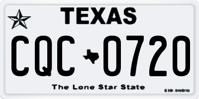 TX license plate CQC0720