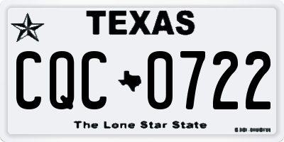 TX license plate CQC0722