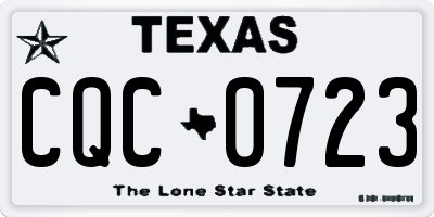 TX license plate CQC0723