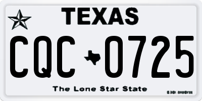 TX license plate CQC0725