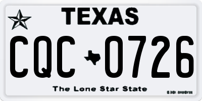 TX license plate CQC0726