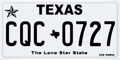TX license plate CQC0727