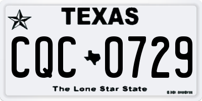 TX license plate CQC0729