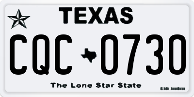TX license plate CQC0730