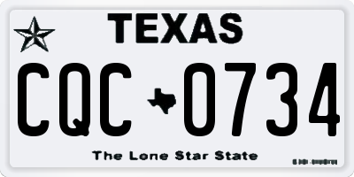 TX license plate CQC0734