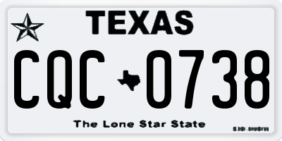 TX license plate CQC0738
